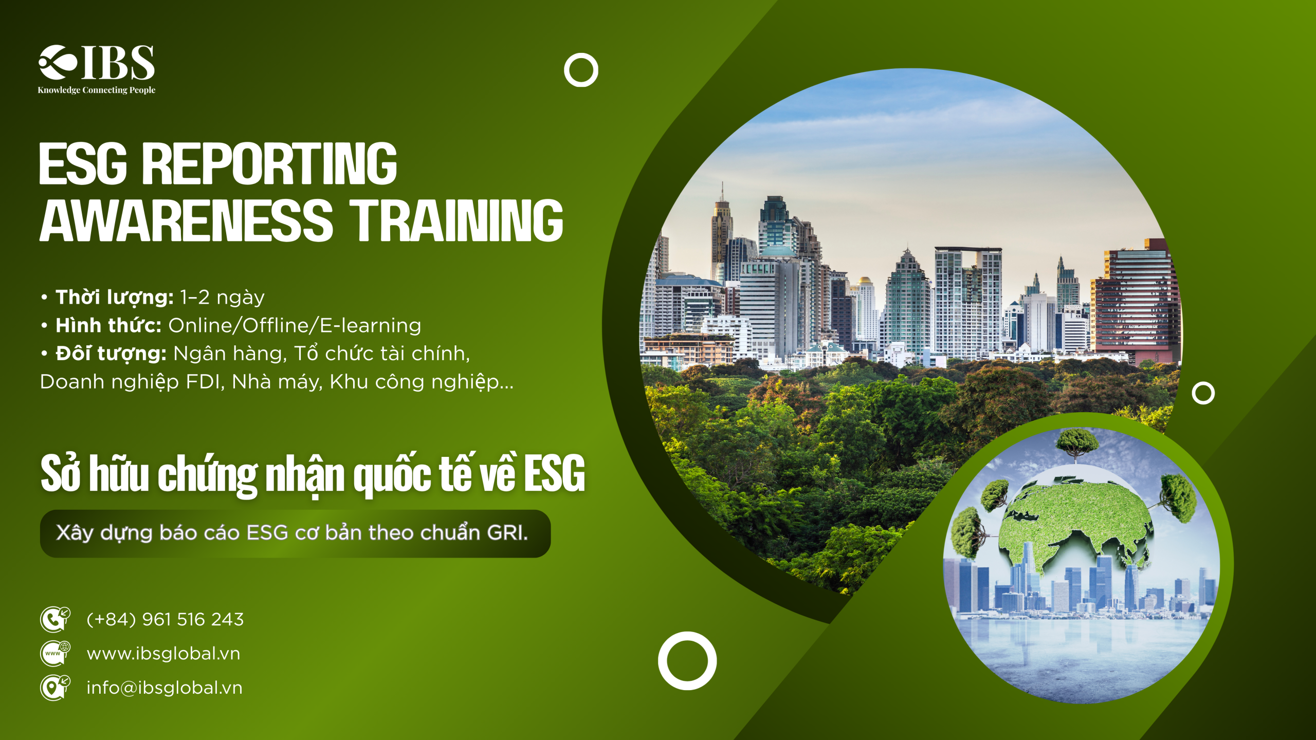 🌱 Khóa học dành cho các cá nhân & doanh nghiệp: ESG Reporting Awareness Training